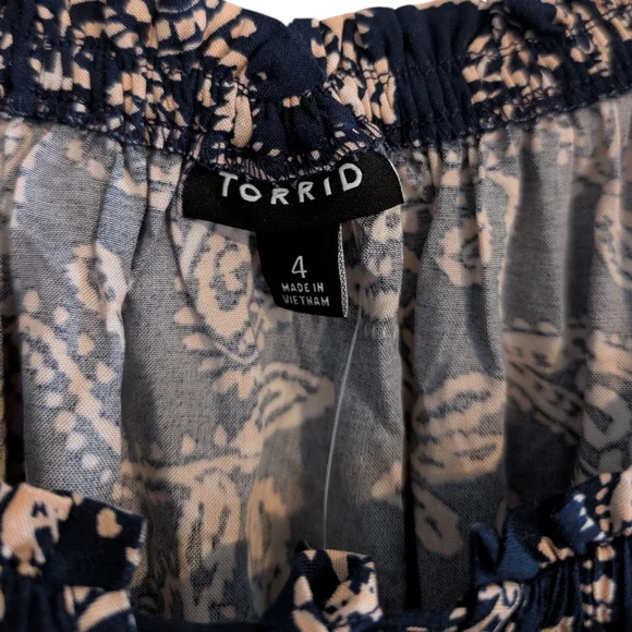 Torrid Washable Challis Off Shoulder Tea Dress Paisley Print NWT - Picture 3 of 16